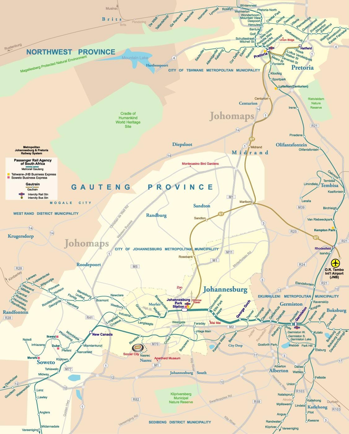 Plan des aéroports de Johannesburg (Joburg Jozi)