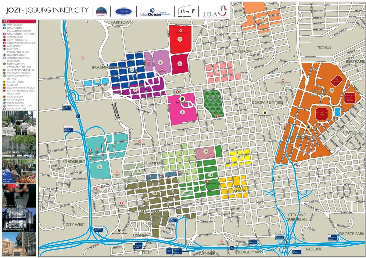 Plan des monuments de Johannesburg (Joburg Jozi)